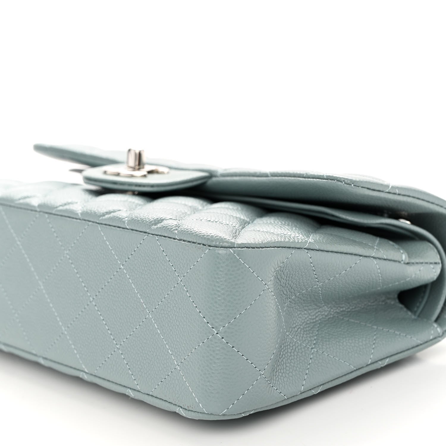 Chanel Caviar Quilted Small Double Flap Light Blue 10 of 10