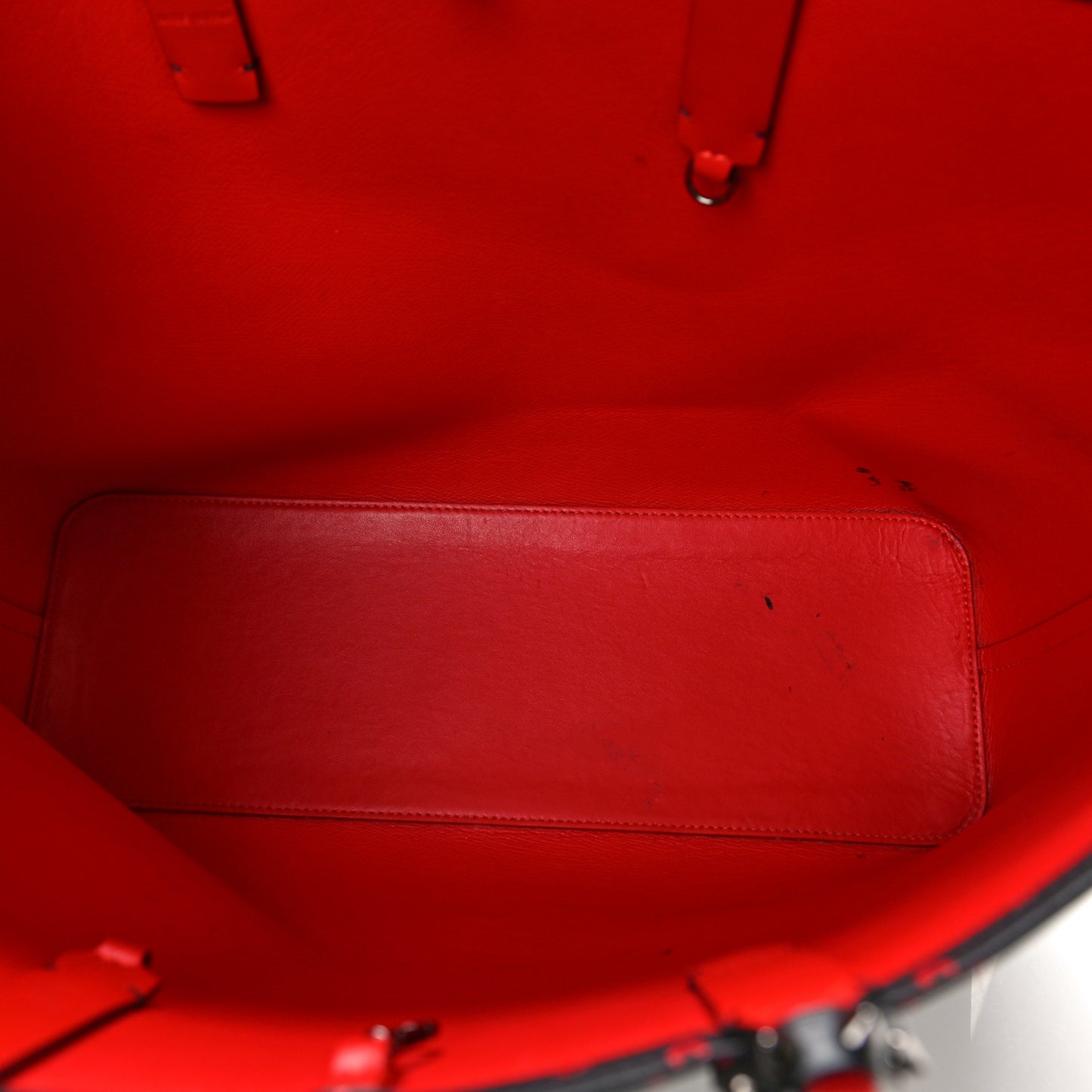 Perforated Calfskin Degrade Loubinthesky East West Cabata Tote Black Red
