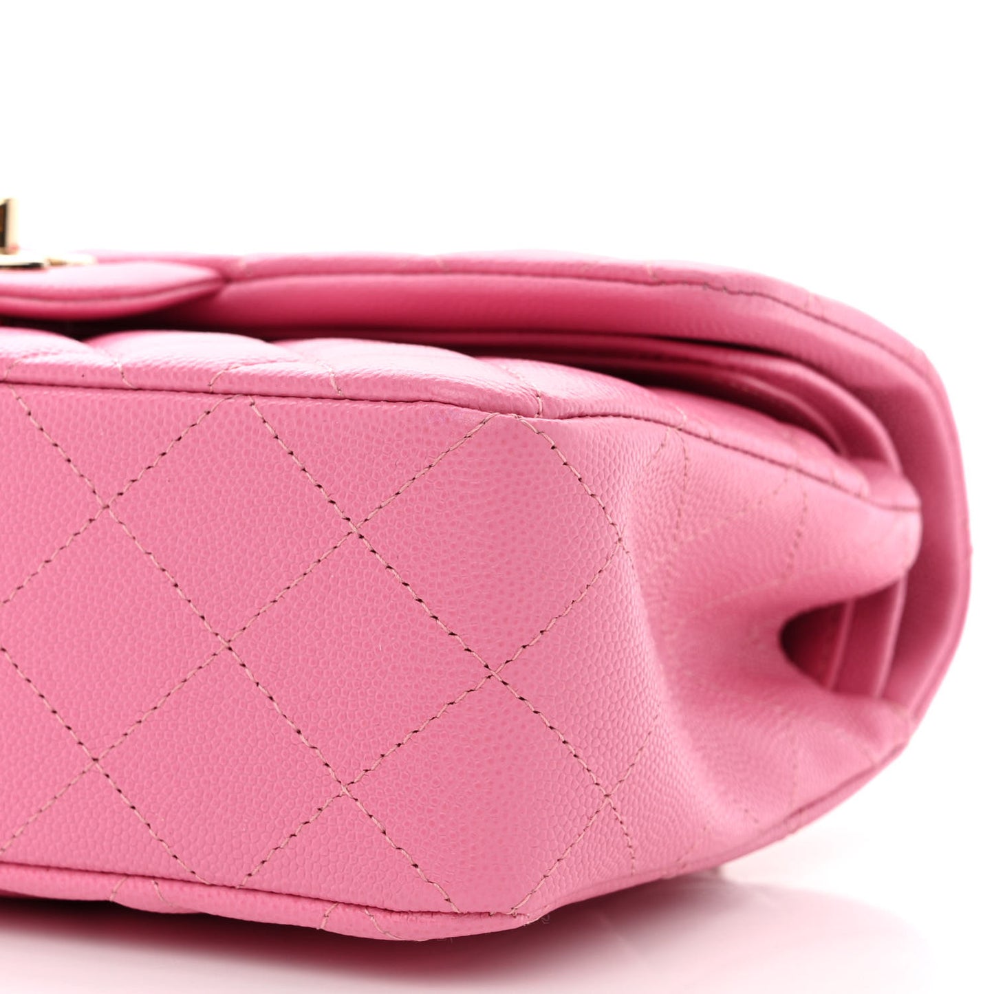 Caviar Quilted Small Double Flap Pink