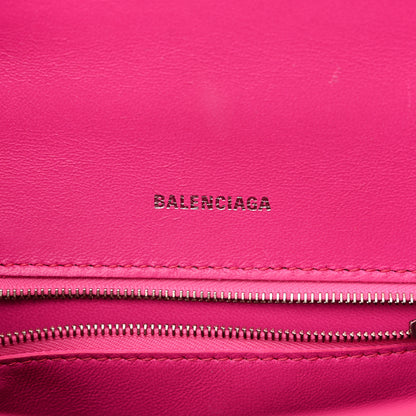 Balenciaga Shiny Box Calfskin Small Hourglass Top Handle Bag Acid Fuchsia 6 of 16