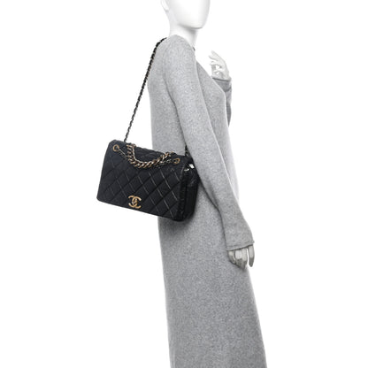 Chanel Aged Calfskin Quilted Medium Pondichery Flap Black 2 of 10