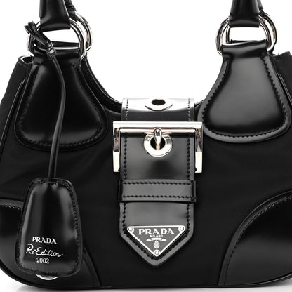 Prada Re-Nylon Spazzolato Re-Edition 2002 Moon Bag Black 7 of 9