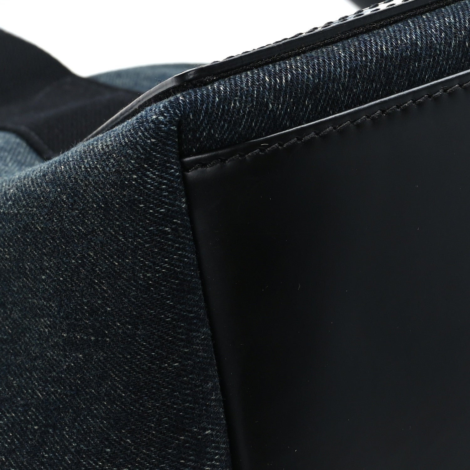 Balenciaga Denim Fabric Satin Calfskin S Navy Cabas Washed Black 9 of 12