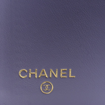 Chanel Caviar Quilted Textured CC Double Flap Wallet Purple 5 of 8