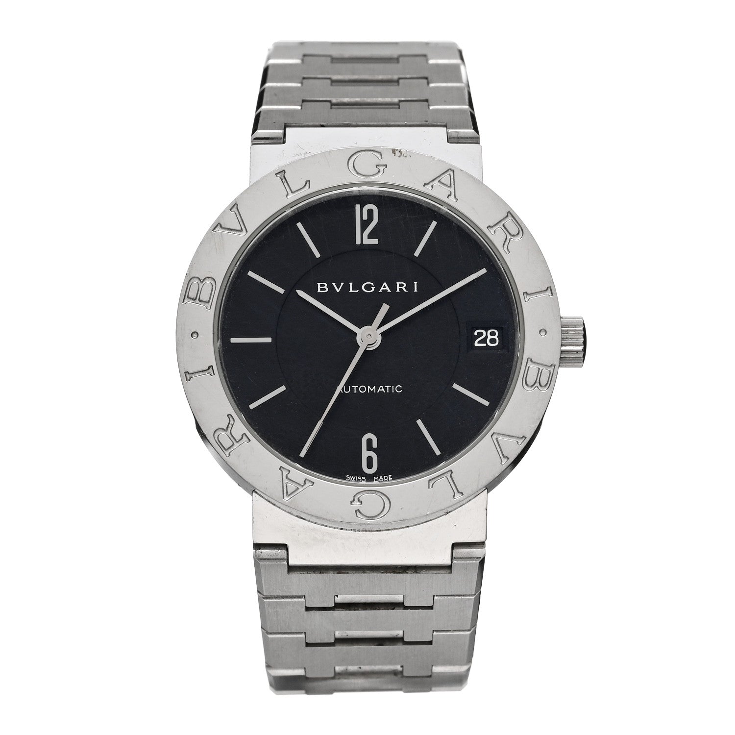Bulgari Stainless Steel 33mm Automatic Watch Black 1 of 5
