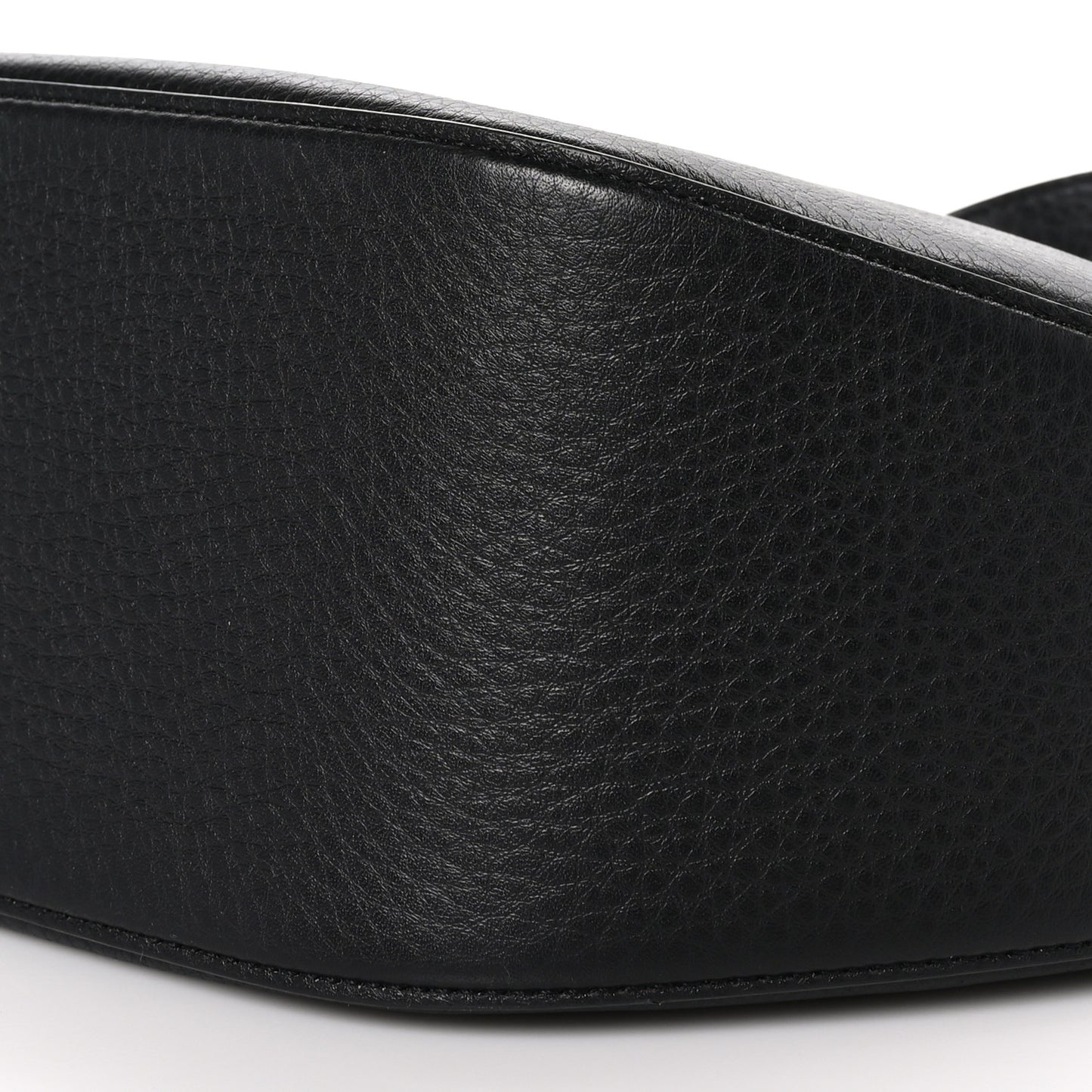 Grainy Calfskin Small Vlogo Moon Hobo Bag Black