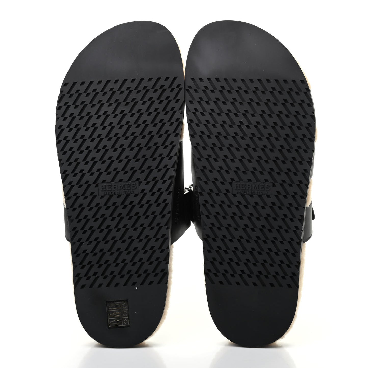 Veau Indios Woolskin Mens Chypre Sandals 44 Black Ecru