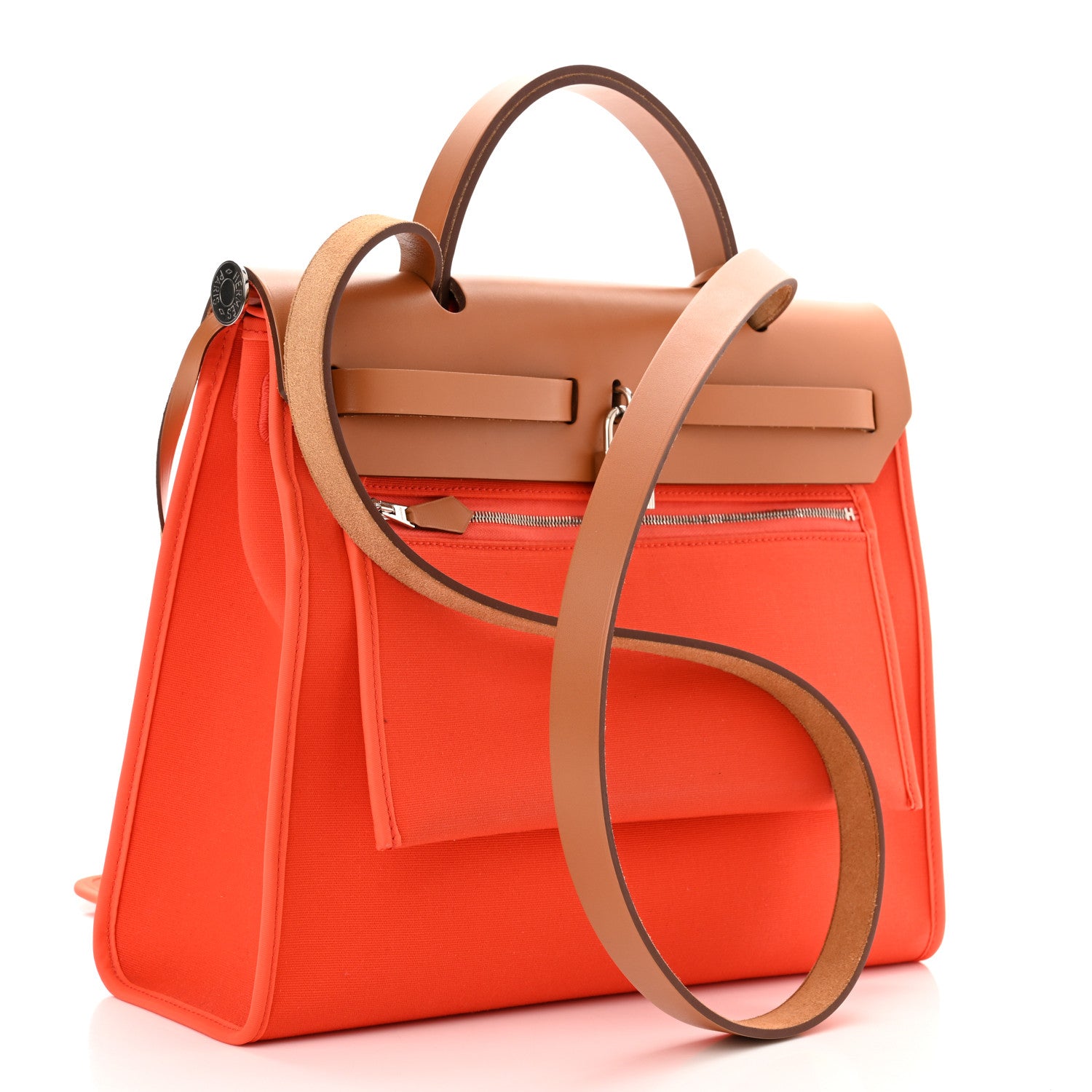 Hermes Vache Hunter Toile Herbag Zip 31 PM Capucine Fauve 4 of 13