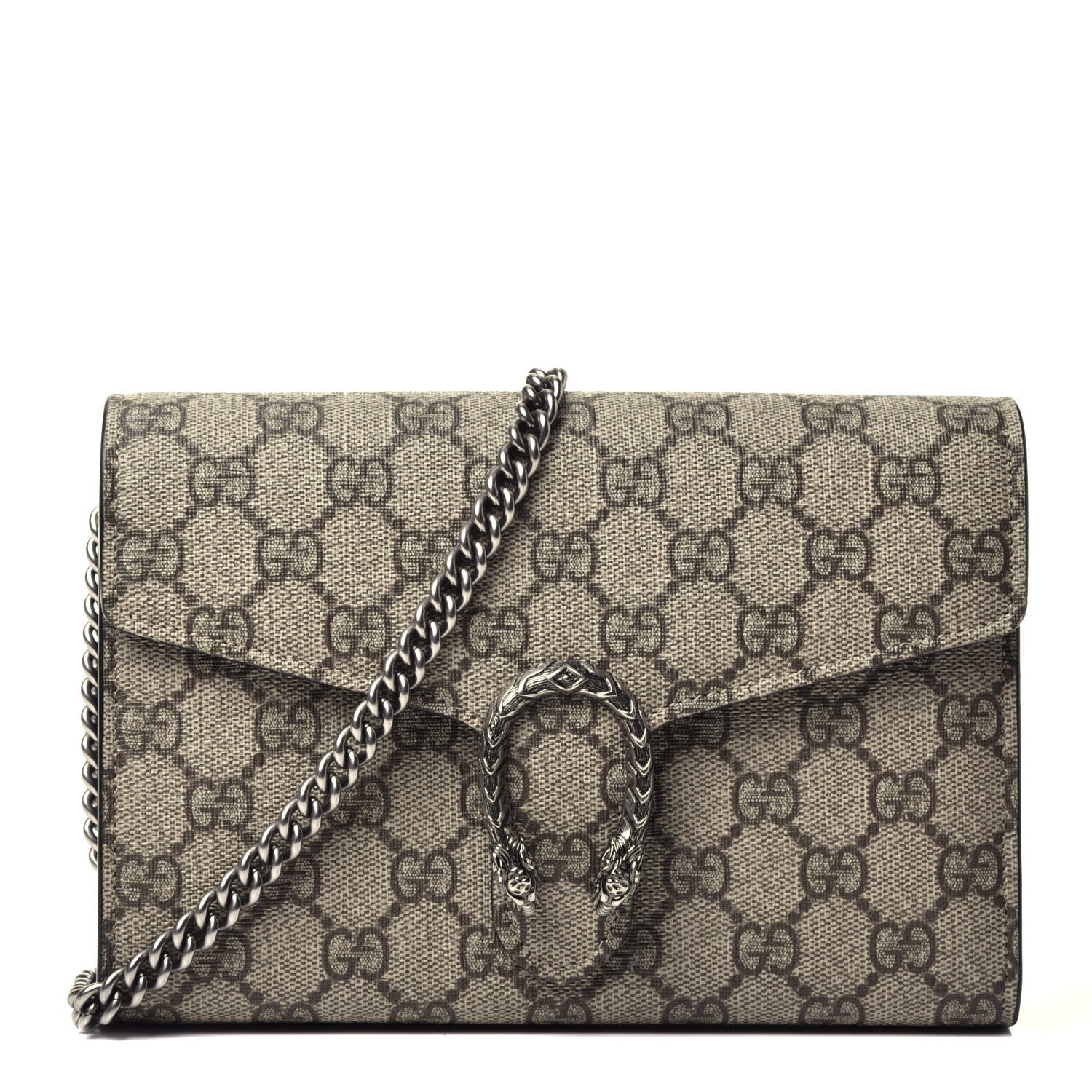 Gucci GG Supreme Monogram Mini Dionysus Chain Wallet Beige Black 1 of 9