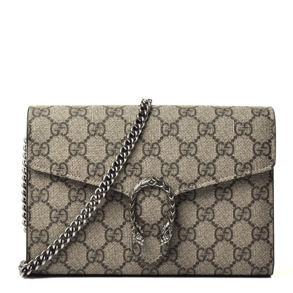 Gucci GG Supreme Monogram Mini Dionysus Chain Wallet Beige Black 1 of 9