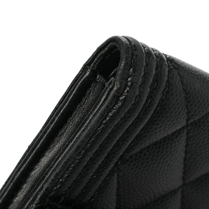 Chanel Caviar Quilted Compact Boy Wallet Black 9 of 13