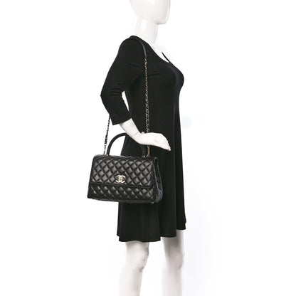 Chanel Caviar Quilted Small Coco Handle Flap Black 2 of 9