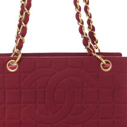 Chanel Jersey Quilted CC Chocolate Bar Bag Burgundy 8 of 11