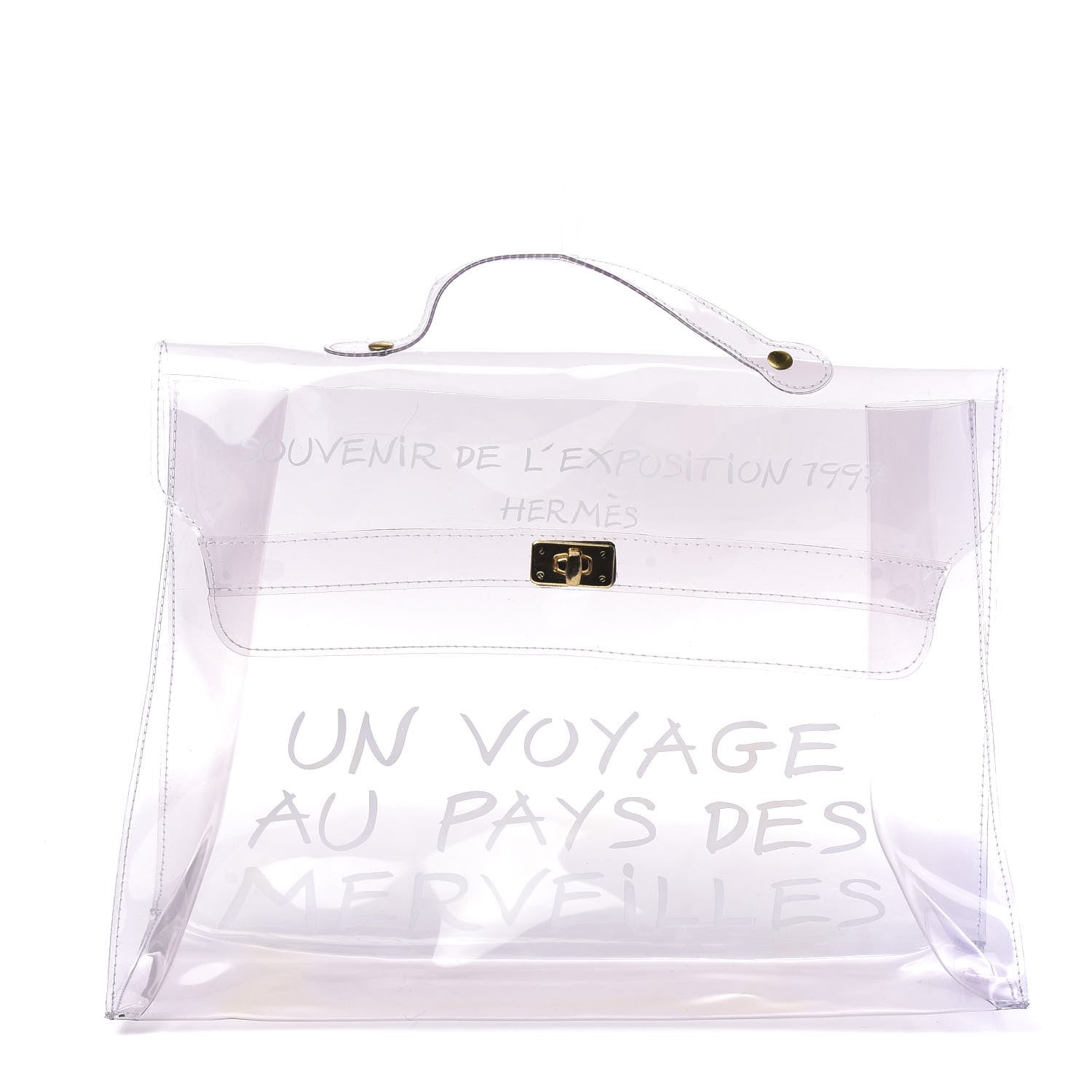 Hermes Vinyl Souvenir De L'Exposition Kelly Transparent 1 of 7