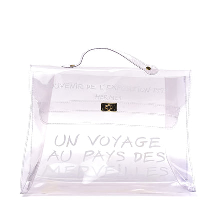 Hermes Vinyl Souvenir De L'Exposition Kelly Transparent 1 of 7
