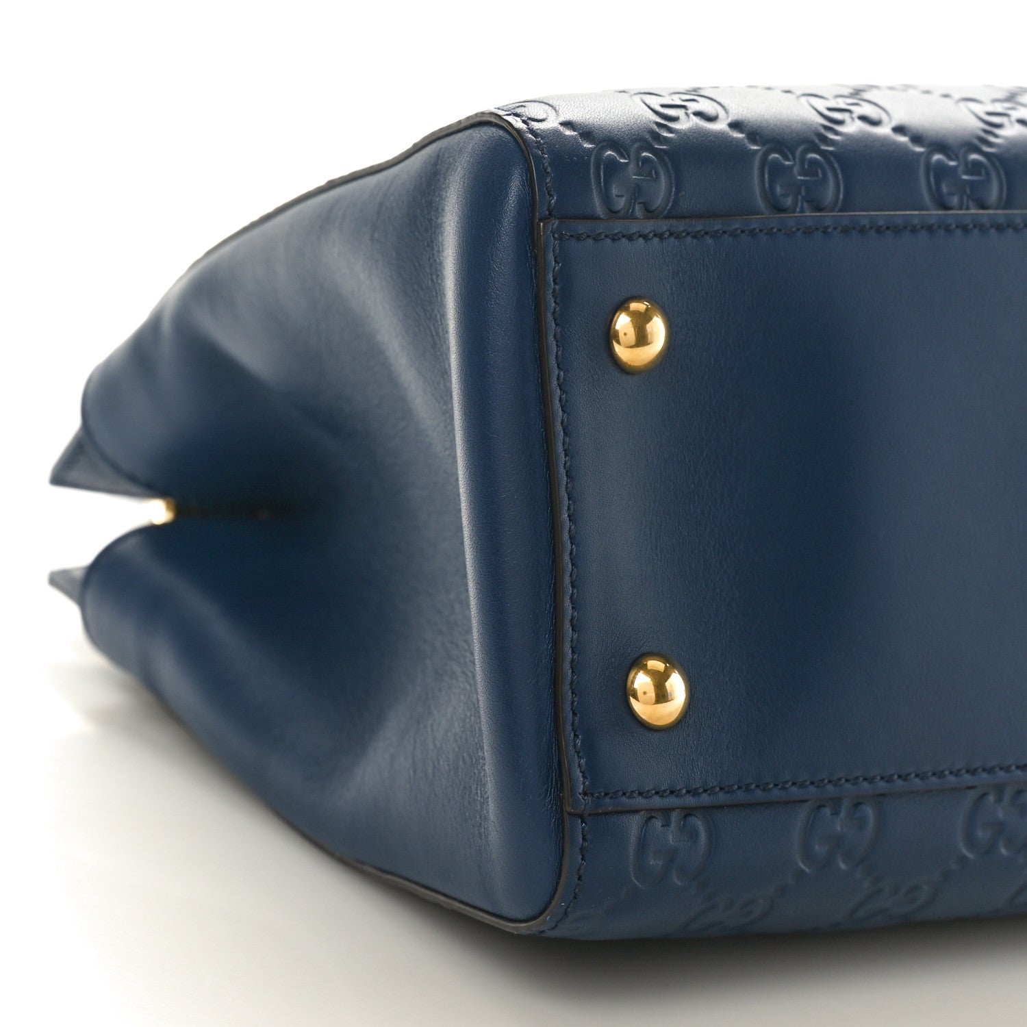 Gucci Guccissima Signature Medium Shoulder Tote Bag Blue 9 of 10