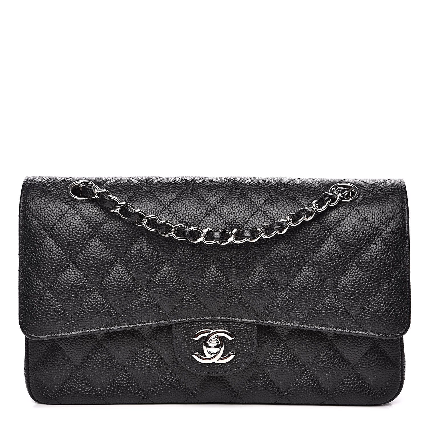 Chanel Caviar Quilted Medium Double Flap Black 1 of 12