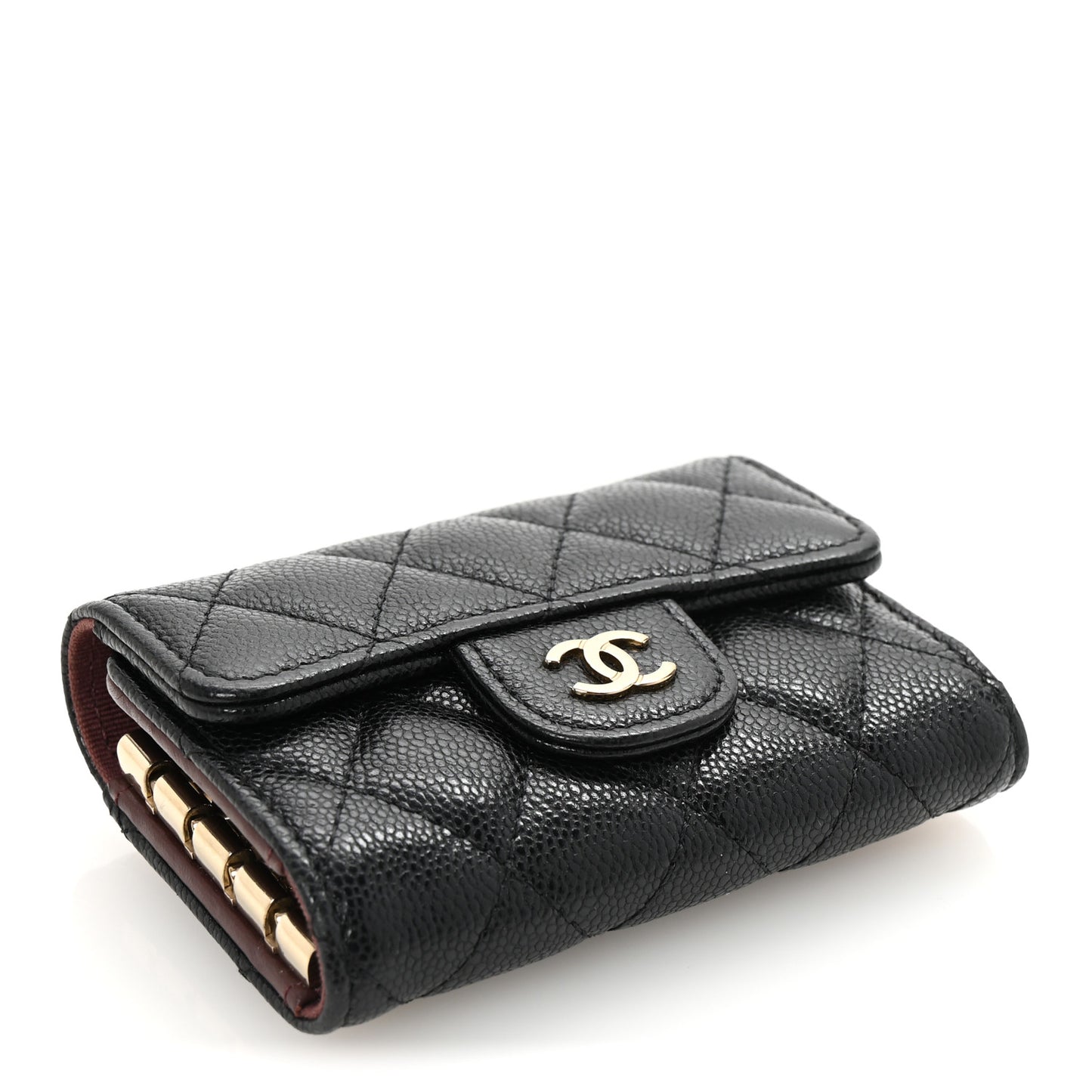 Caviar Quilted Classic 4 Key Holder Wallet Black