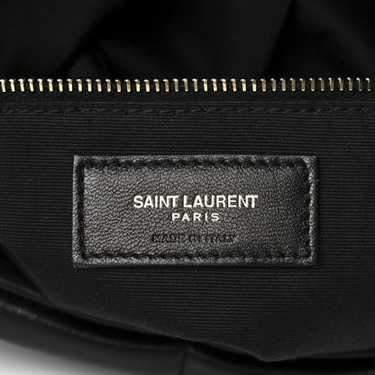 Saint Laurent Lambskin Quilted Medium Loulou Puffer Monogram Chain Satchel Black 7 of 12