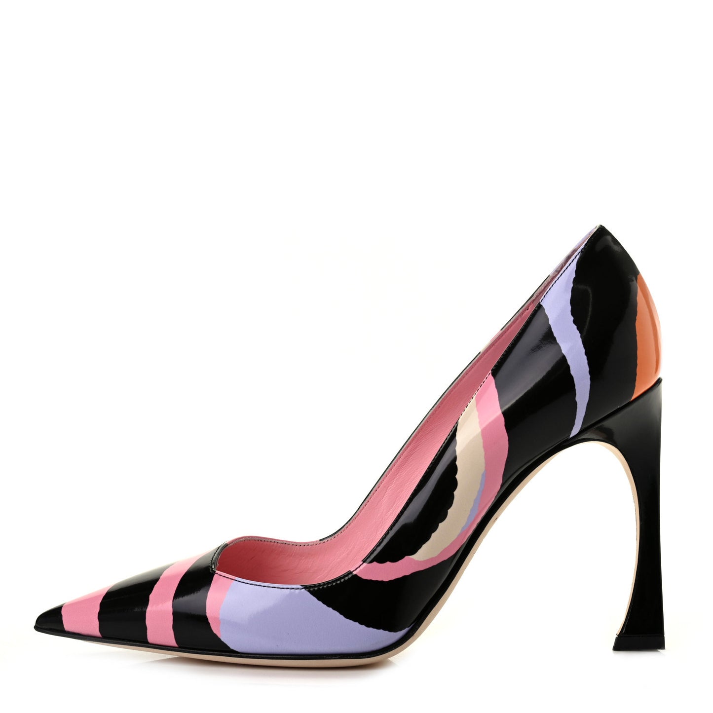 Glazed Calfskin Songe 100 Pumps 38 Violet Multicolor