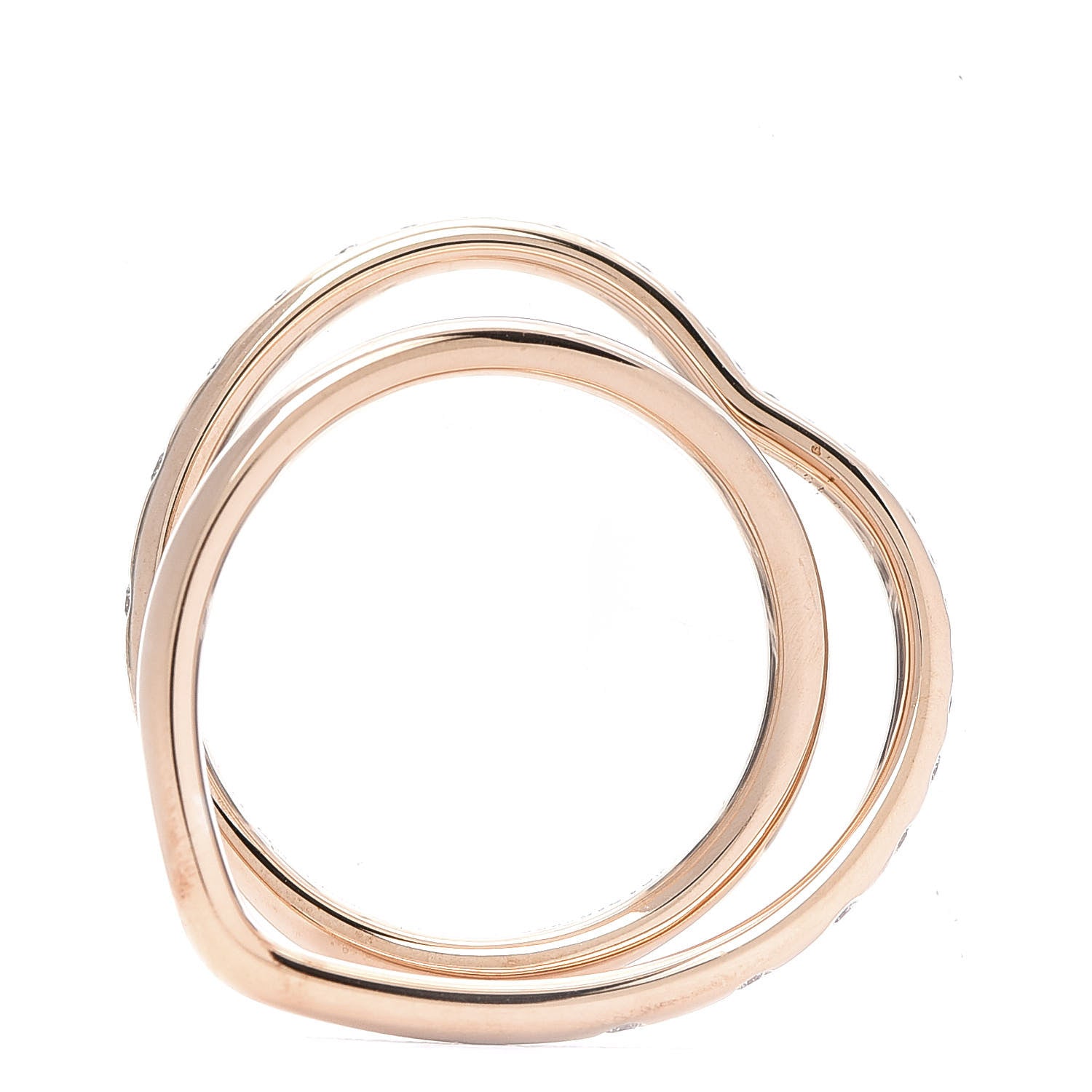 Hermes 18K Rose Gold Diamond Vertige Coeur Ring 52 6 4 of 7