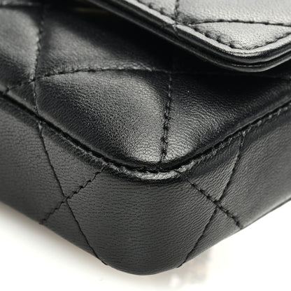 Chanel Lambskin Quilted Pearl Chain Belt Bag Black 10 of 10