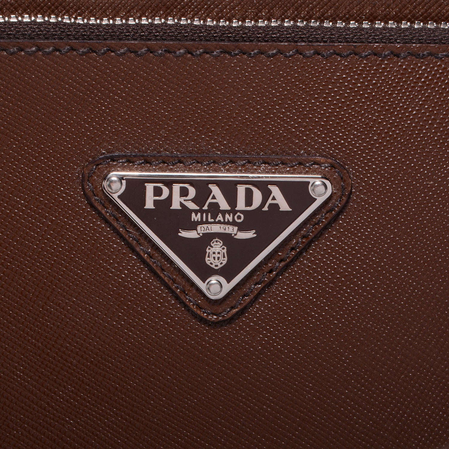 Prada Saffiano Trolley Luggage Cacao 4 of 9