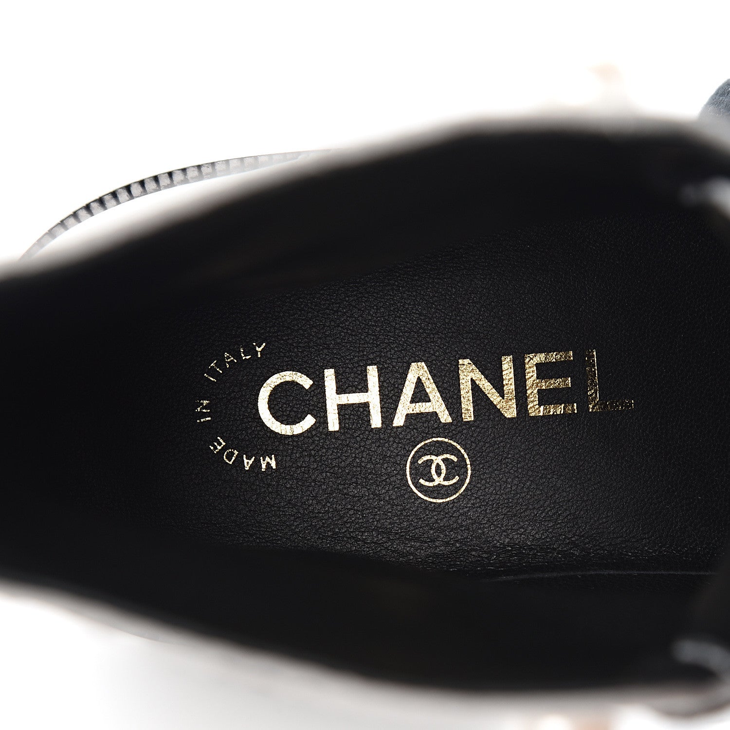 Chanel Lambskin Grained Calfskin CC Cap Toe Short Boots 37.5 White Black 7 of 10