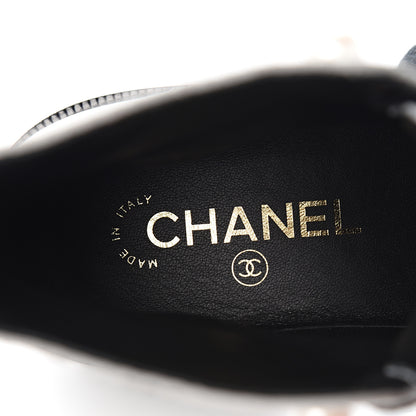 Chanel Lambskin Grained Calfskin CC Cap Toe Short Boots 37.5 White Black 7 of 10