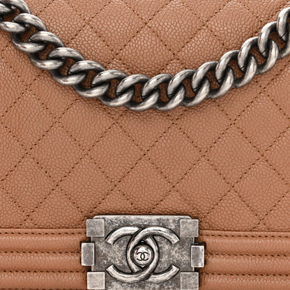 Chanel Caviar Quilted Medium Boy Flap Light Brown 8 of 11