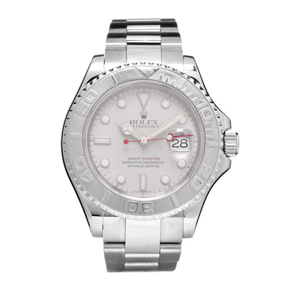 Rolex Stainless Steel Platinum 40mm Oyster Perpetual Date Yacht-Master Watch Silver 16622 1 of 7