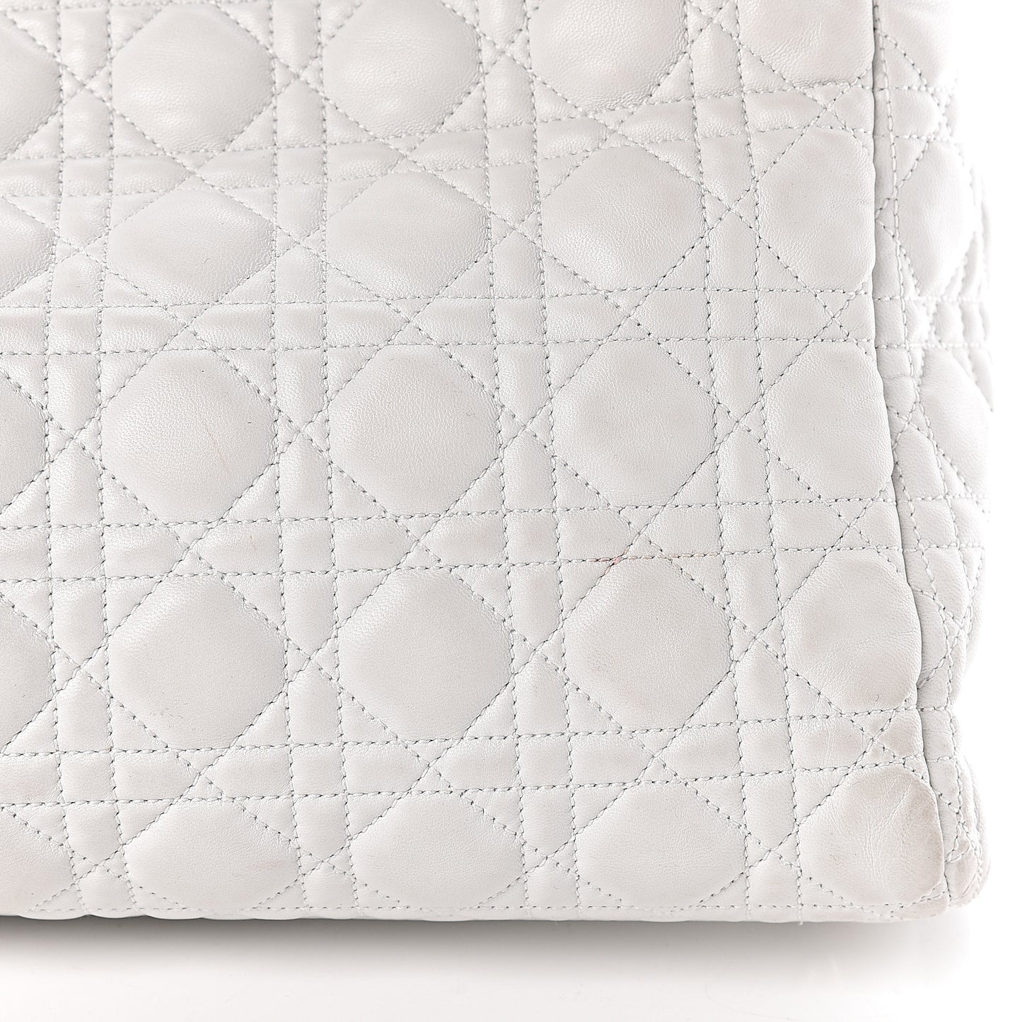 Lambskin Cannage Large Dior Soft Shopping Tote White