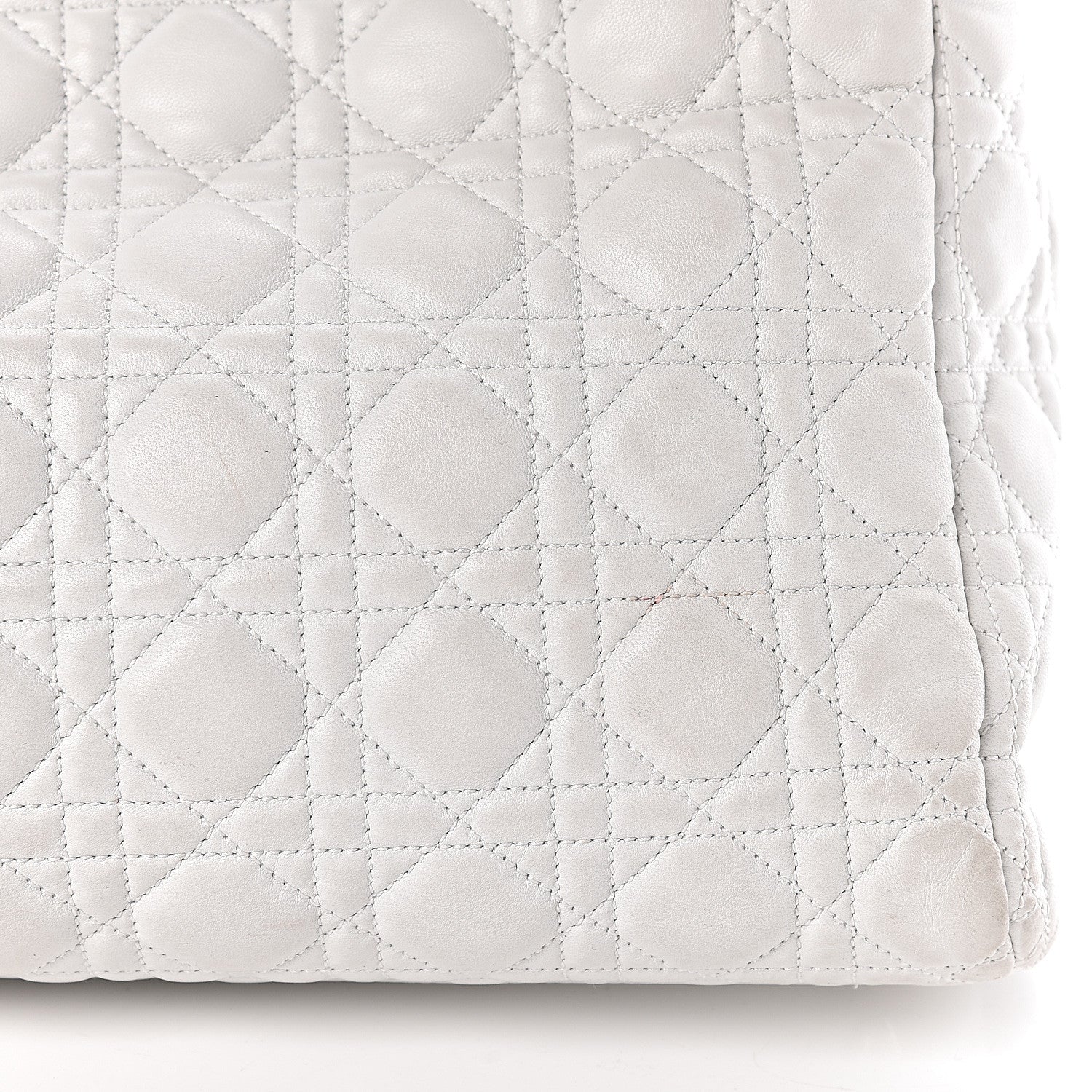 Christian Dior Lambskin Cannage Large Dior Soft Shopping Tote White 16 of 26