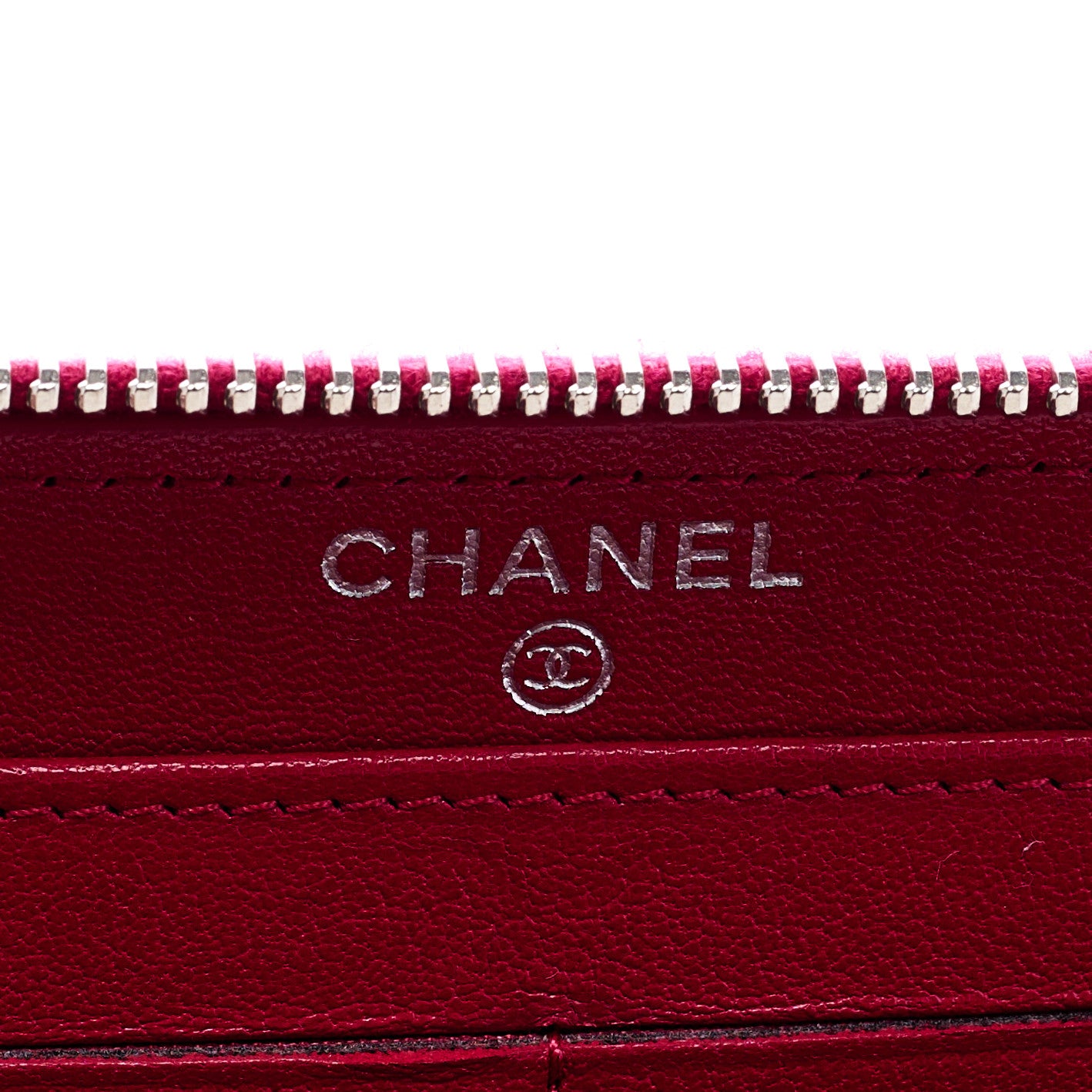 Chanel Sheepskin Quilted Mademoiselle Vintage Zip Around Wallet Dark Pink 6 of 7