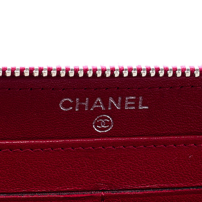 Chanel Sheepskin Quilted Mademoiselle Vintage Zip Around Wallet Dark Pink 6 of 7