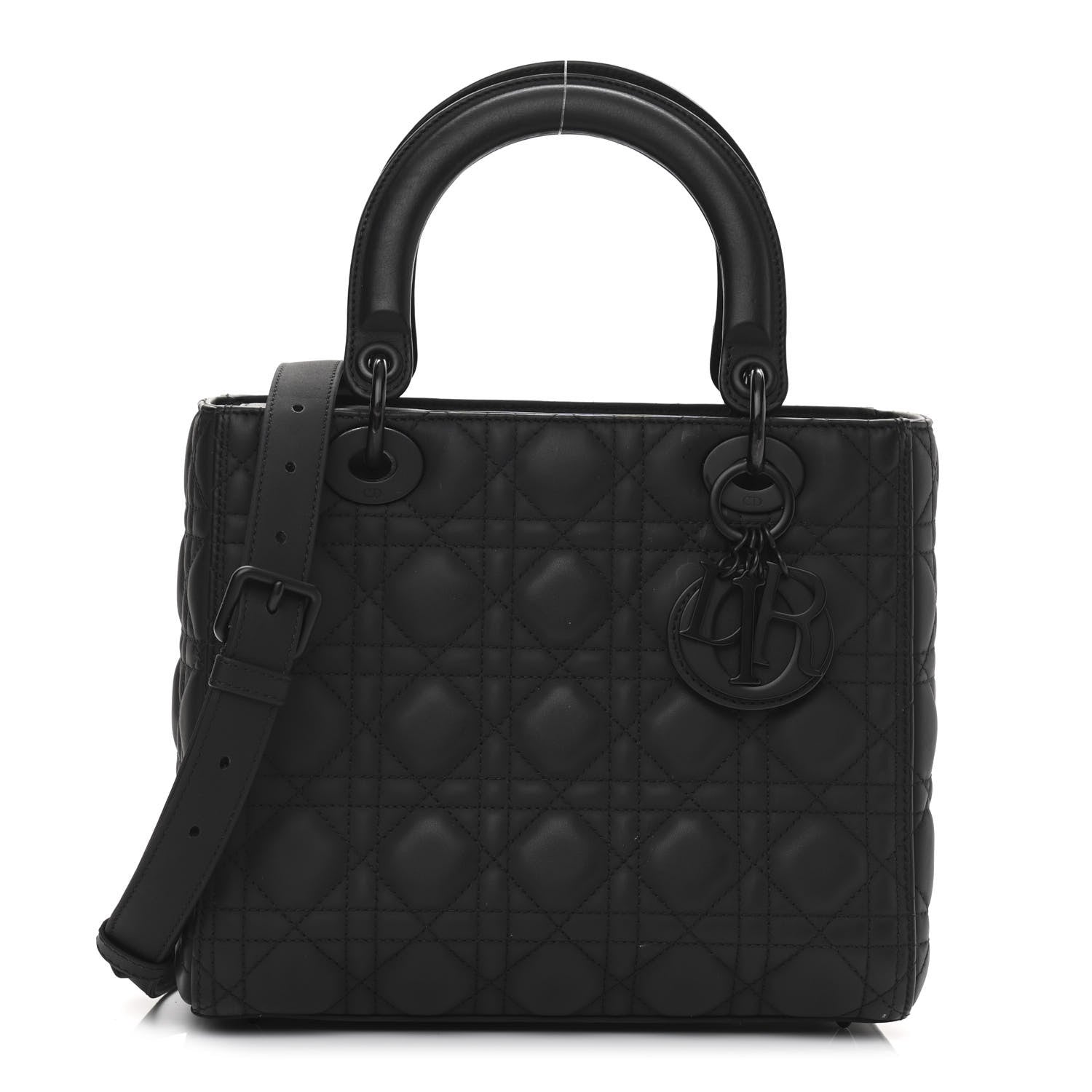Christian Dior Ultra Matte Calfskin Cannage Medium Lady Dior Black 1 of 11