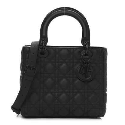 Christian Dior Ultra Matte Calfskin Cannage Medium Lady Dior Black 1 of 11