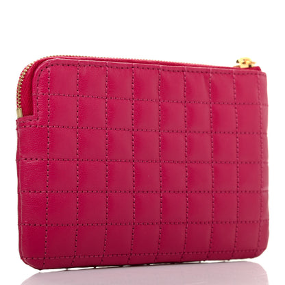 Celine Calfskin Quilted C Charm Coin Card Pouch Pink 2 of 4