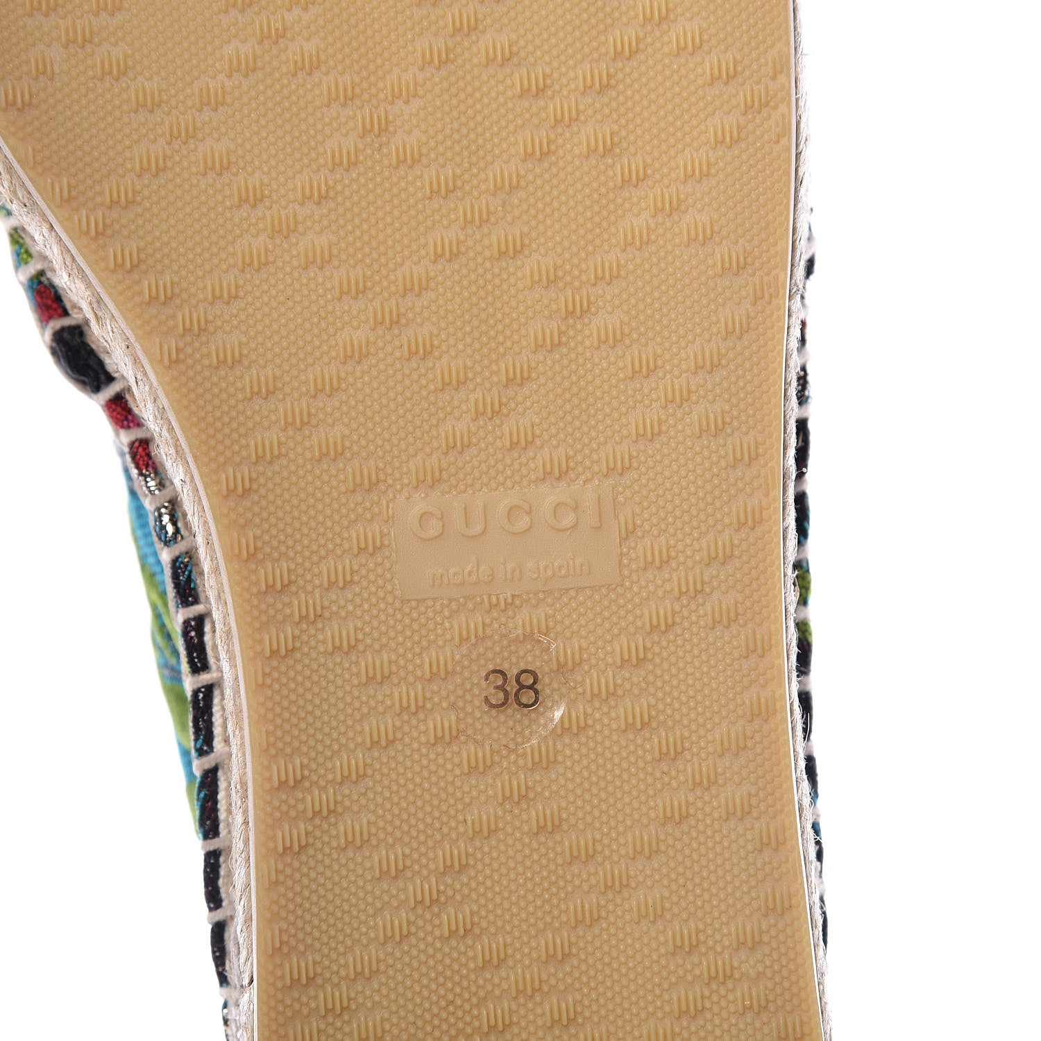 Gucci Tapestry Brocade Blind For Love Espadrilles 38 Acquamarine Green Black 6 of 9