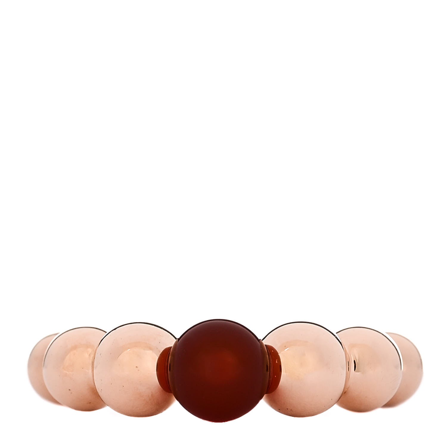 Van Cleef & Arpels 18K Rose Gold Carnelian Perlee Couleurs Variation Ring 50 5.25 1 of 7