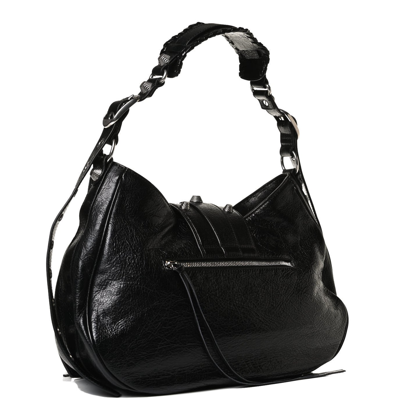 Agneau Arena Medium Le Cagole Shoulder Bag Black