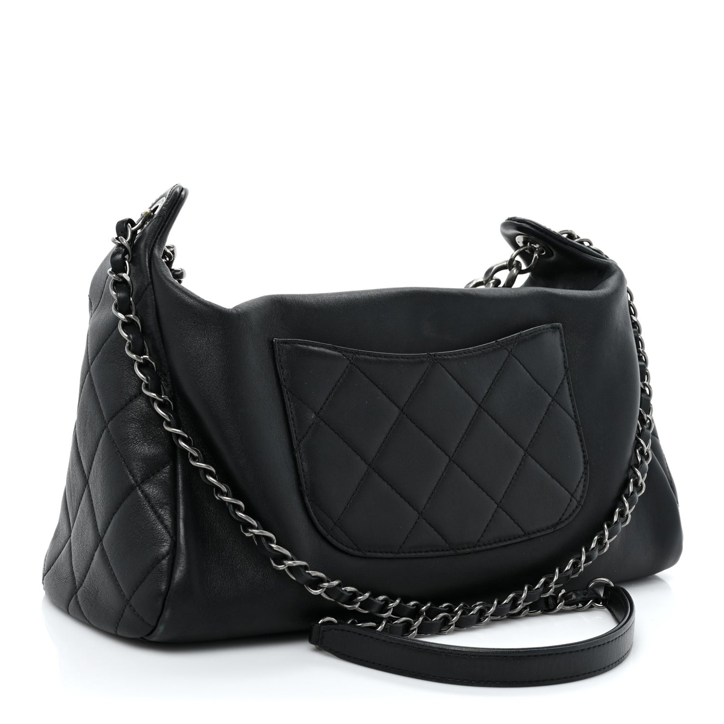 Calfskin Chain 20s Signature Hobo Black