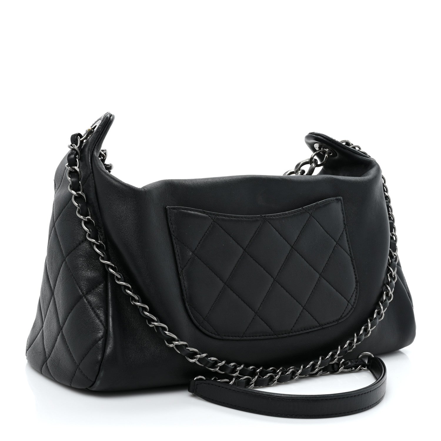 Chanel Calfskin Chain 20s Signature Hobo Black 3 of 13