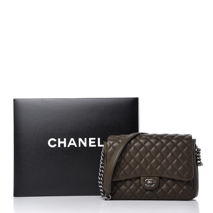 Chanel Caviar Quilted Medium Rock In Rome Single Flap Dark Khaki 11 of 11