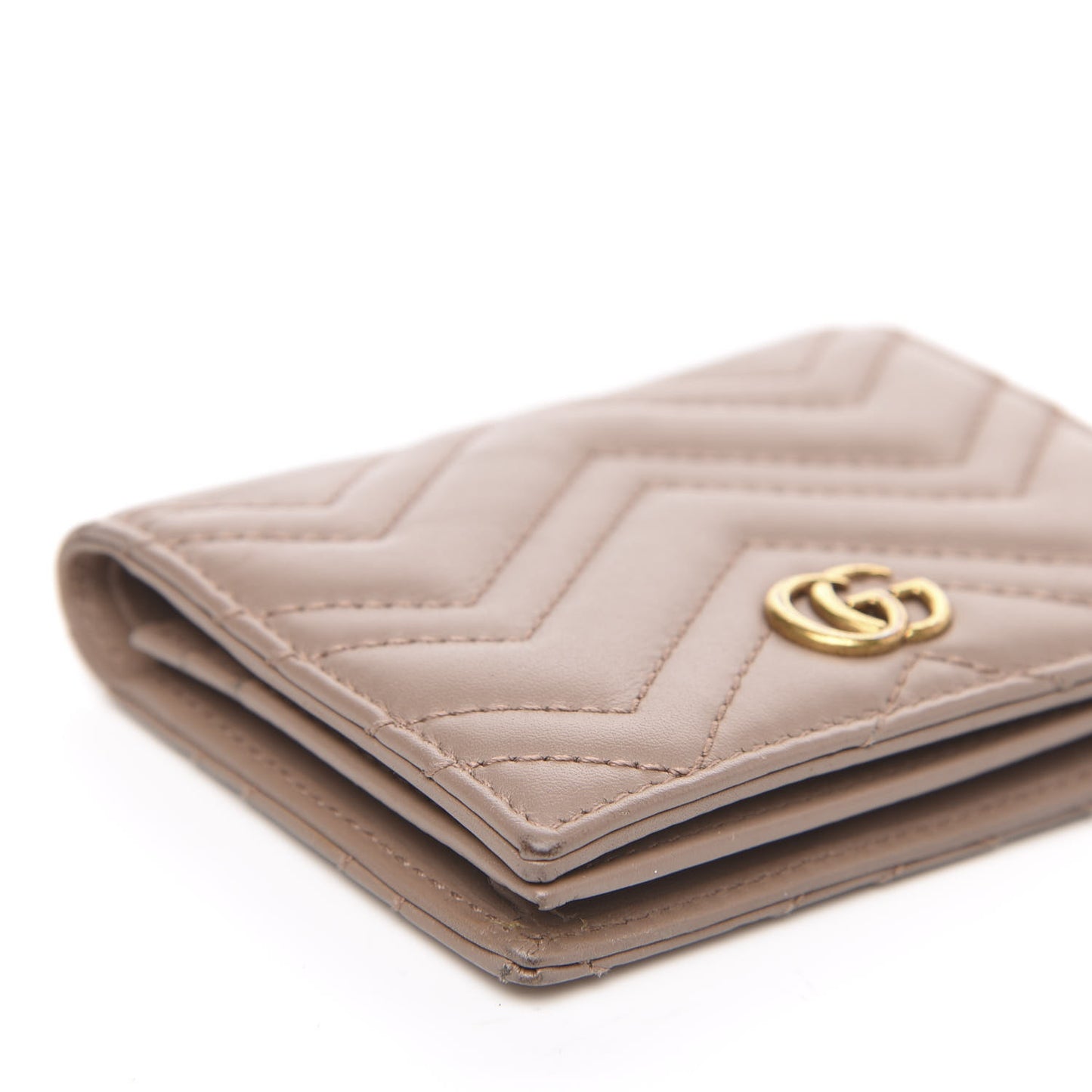 Calfskin Matelasse GG Marmont Card Case Porcelain Rose