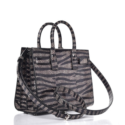 Saint Laurent Snakeskin Zebra Print Nano Sac De Jour Black 4 of 7