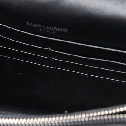 Saint Laurent Calfskin Crocodile Embossed Kate Monogram Tassel Chain Wallet Black 4 of 4