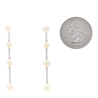 Mikimoto 18K White Gold Akoya Cultured Pearl 6mm Drop Earrings 2 of 5
