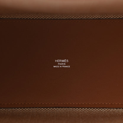 Hermes Swift Toile H Cabas H En Biais 27 Ecru Naturel Gold 6 of 10
