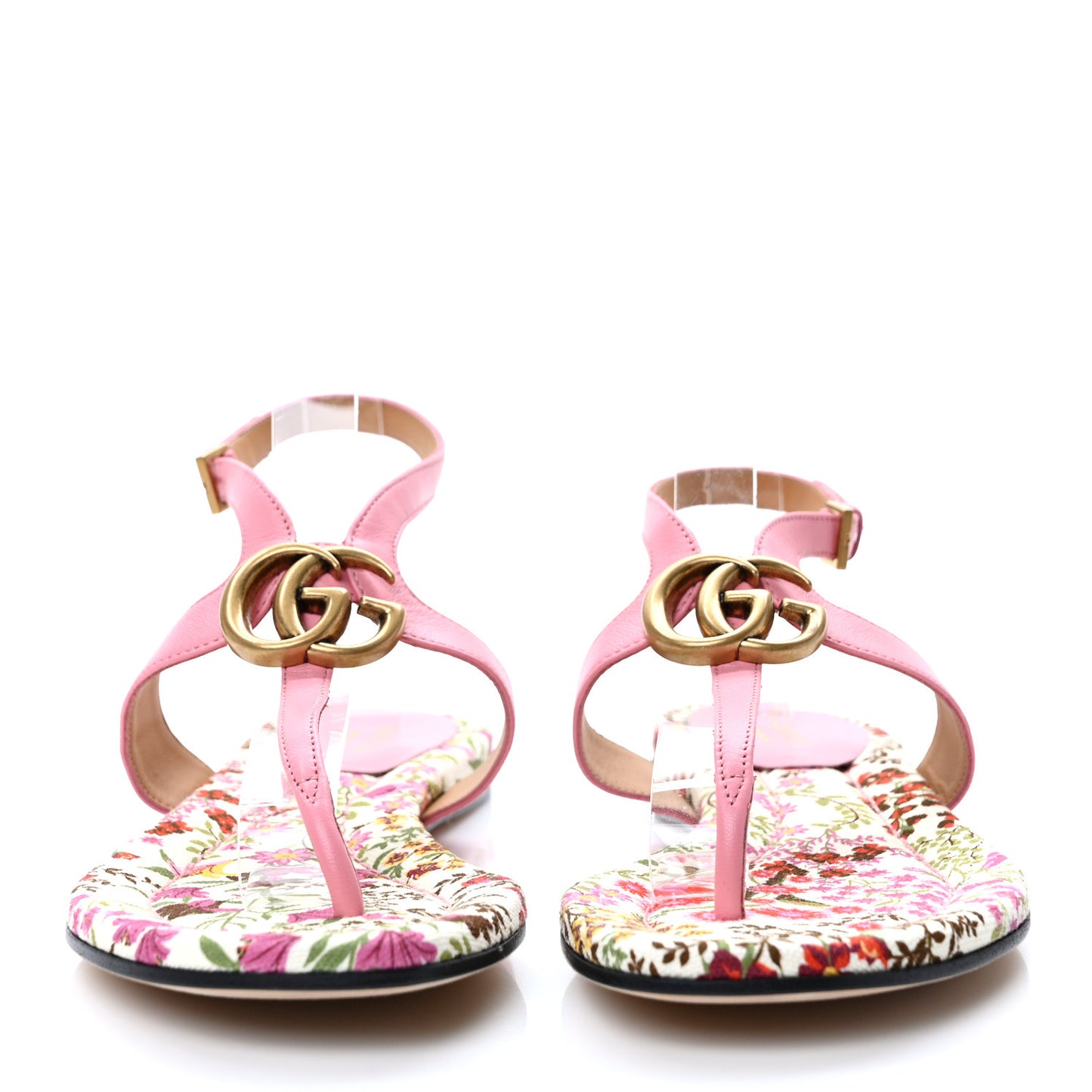 Calfskin Double G Thong Flat Sandals 38 Butterfly Pink